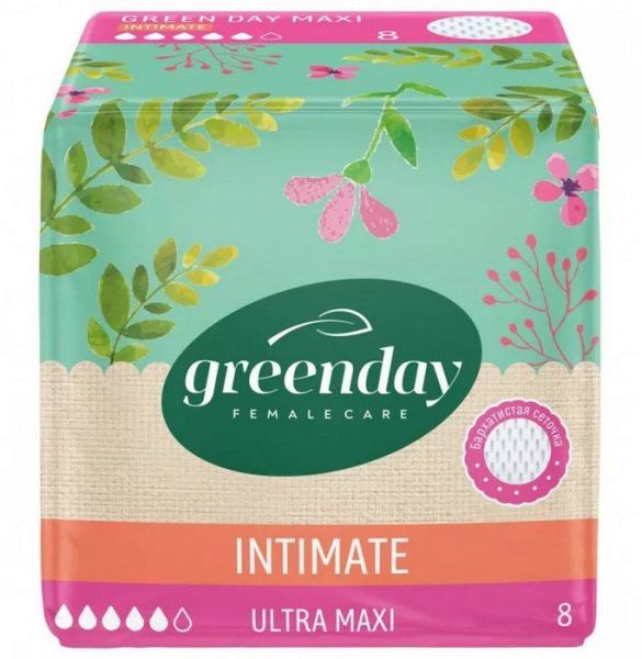 Прокладки Green day ultra maxi dry intimate 8шт фотография